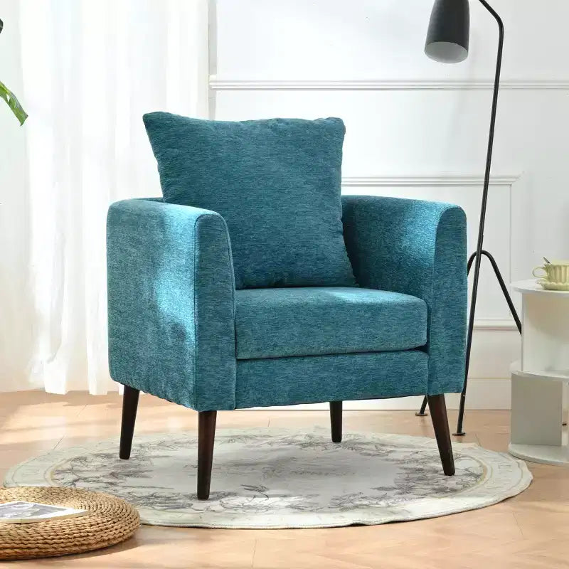 Modern Upholstered Arm Accent Chair for Bedroom and Living Room