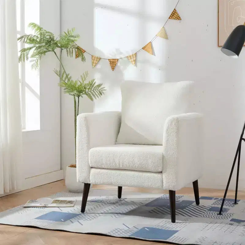 Modern Upholstered Arm Accent Chair for Bedroom and Living Room