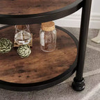 3-Tier Round End Table with Metal Frame – Bedside Table for Living Room & Bedroom