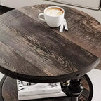 3-Tier Round End Table with Metal Frame – Bedside Table for Living Room & Bedroom
