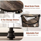 3-Tier Round End Table with Metal Frame – Bedside Table for Living Room & Bedroom
