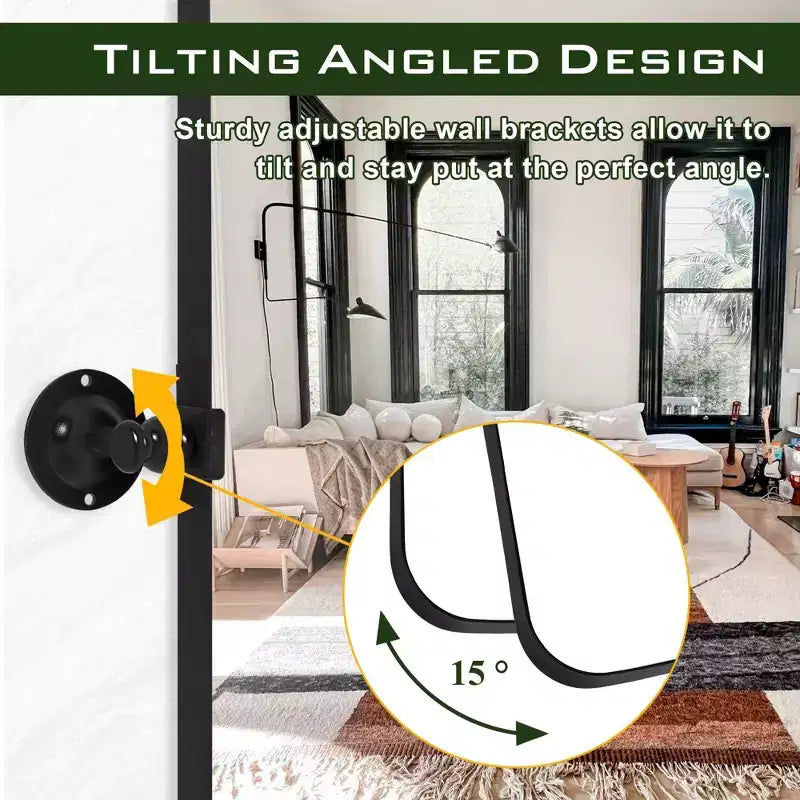 71" x 31" Arched Full-Length Wall Mirror with Metal Frame