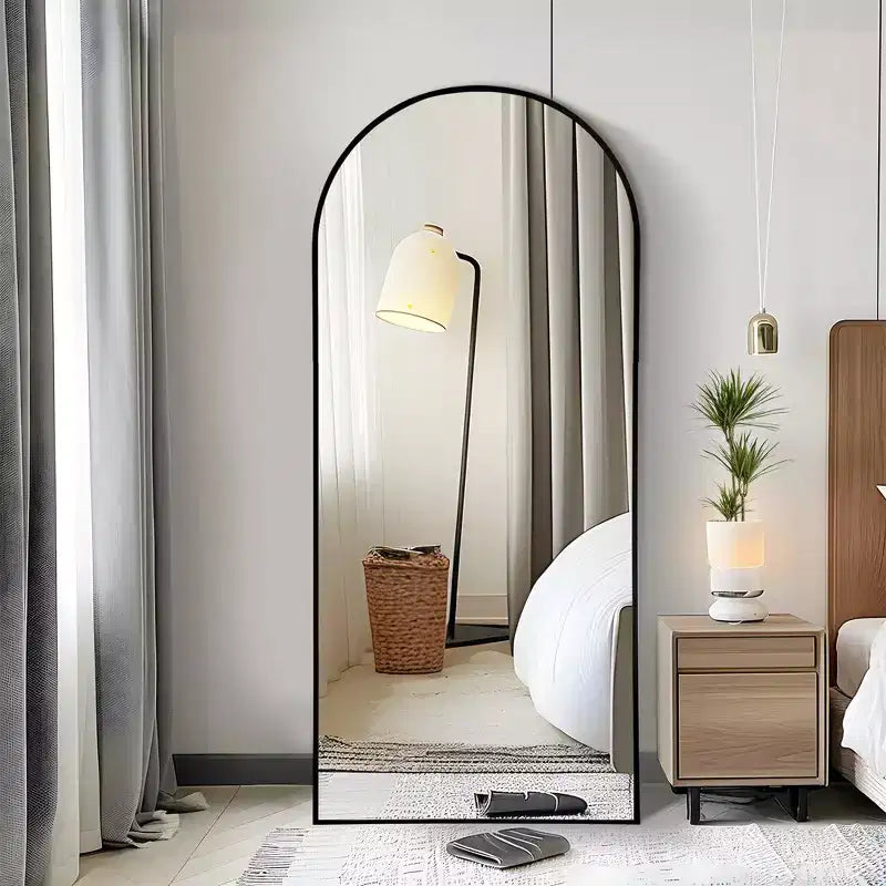 71" x 31" Arched Full-Length Wall Mirror with Metal Frame