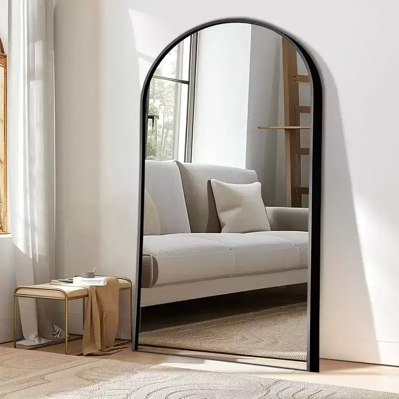 71" x 31" Arched Full-Length Wall Mirror with Metal Frame