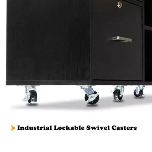 4-Drawer Black MDF File Cabinet 40.94in. W