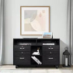 4-Drawer Black MDF File Cabinet 40.94in. W