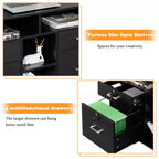 4-Drawer Black MDF File Cabinet 40.94in. W