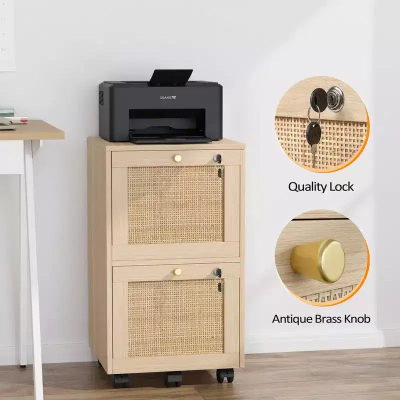 2-Drawer Beige Vertical File Cabinet