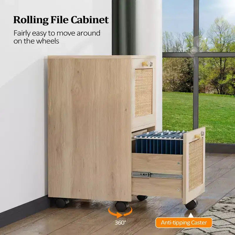 2-Drawer Beige Vertical File Cabinet