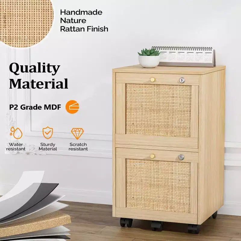 2-Drawer Beige Vertical File Cabinet