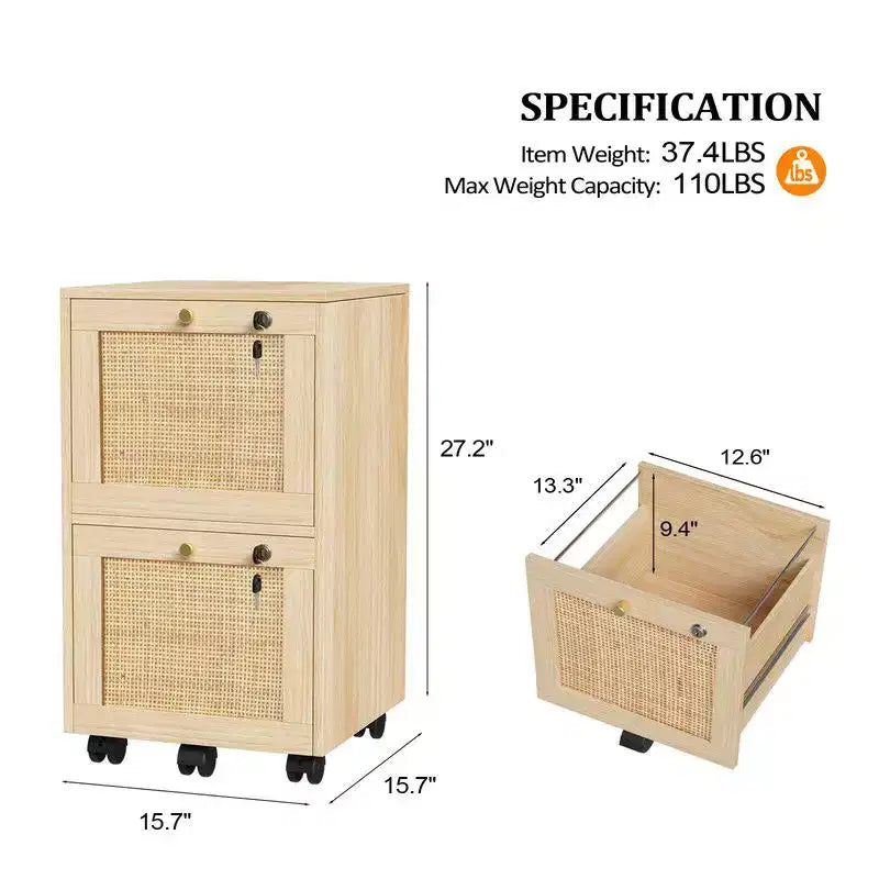 2-Drawer Beige Vertical File Cabinet