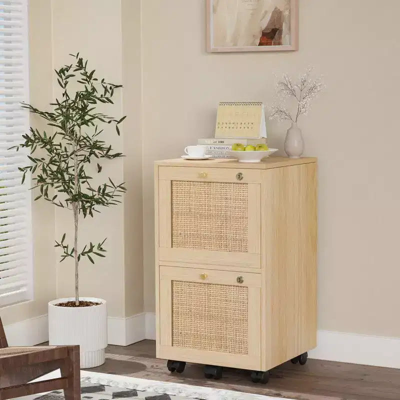 2-Drawer Beige Vertical File Cabinet