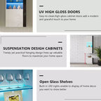 Wall-Mounted Storage Cabinets with LED Lights, Set of 2