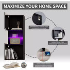 Wall-Mounted Storage Cabinets with LED Lights, Set of 2
