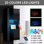 Wall-Mounted Storage Cabinets with LED Lights, Set of 2