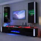 Wall-Mounted Storage Cabinets with LED Lights, Set of 2