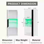 Wall-Mounted Storage Cabinets with LED Lights, Set of 2