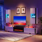 Wall-Mounted Storage Cabinets with LED Lights, Set of 2