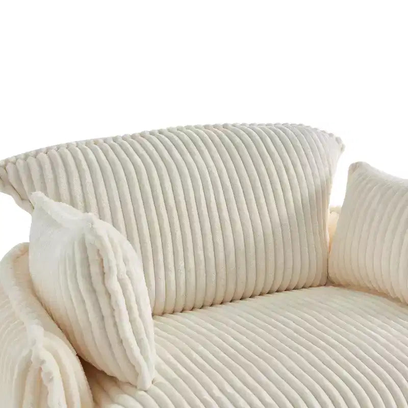 Convertible Sofa Chair with Ottoman – Corduroy Fabric, Compact Design