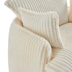 Convertible Sofa Chair with Ottoman – Corduroy Fabric, Compact Design