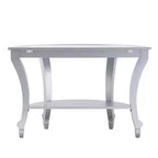 Mirrored Demilune Console Table - Silver