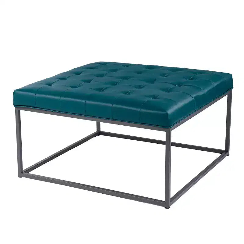 Upholstered Cocktail Ottoman - Blue