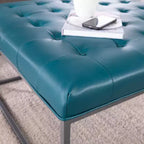 Upholstered Cocktail Ottoman - Blue