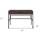 42-Inch Brown and Black Writing Desk