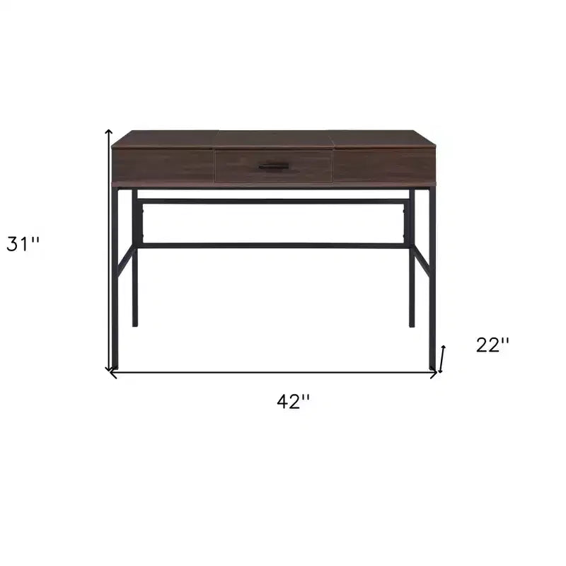 42-Inch Brown and Black Writing Desk