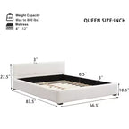 Modern Upholstered Platform Bed with Wide-Edge Headboard
