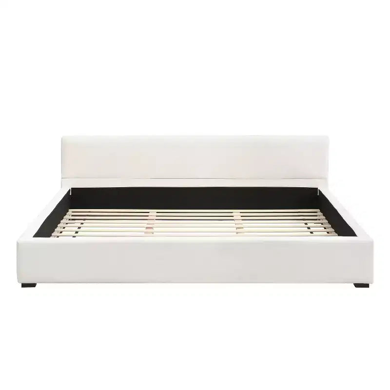 Modern Upholstered Platform Bed with Wide-Edge Headboard