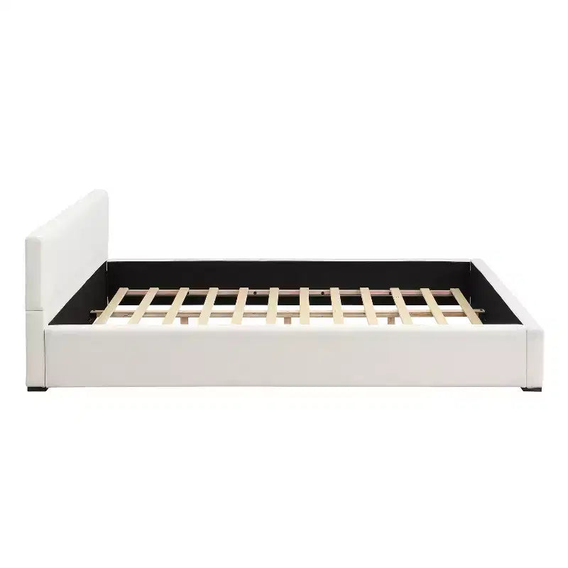 Modern Upholstered Platform Bed with Wide-Edge Headboard