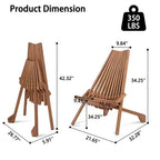 Brown Patio Wood Folding Chair (Set of 1)