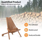 Brown Patio Wood Folding Chair (Set of 1)