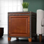 Lift-Top Trunk End Table with Storage - Brown
