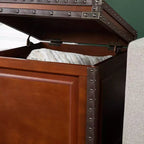 Lift-Top Trunk End Table with Storage - Brown