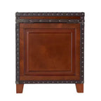 Lift-Top Trunk End Table with Storage - Brown