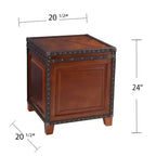 Lift-Top Trunk End Table with Storage - Brown