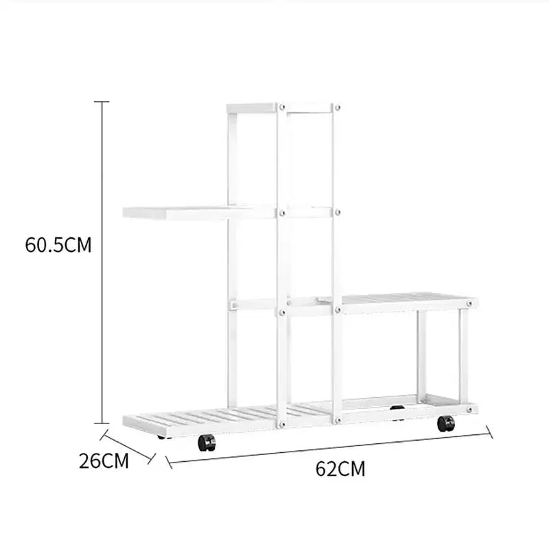 Multi-Tier Metal Plant Stand with Wheels