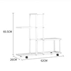 Multi-Tier Metal Plant Stand with Wheels