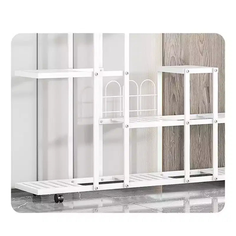 Multi-Tier Metal Plant Stand with Wheels