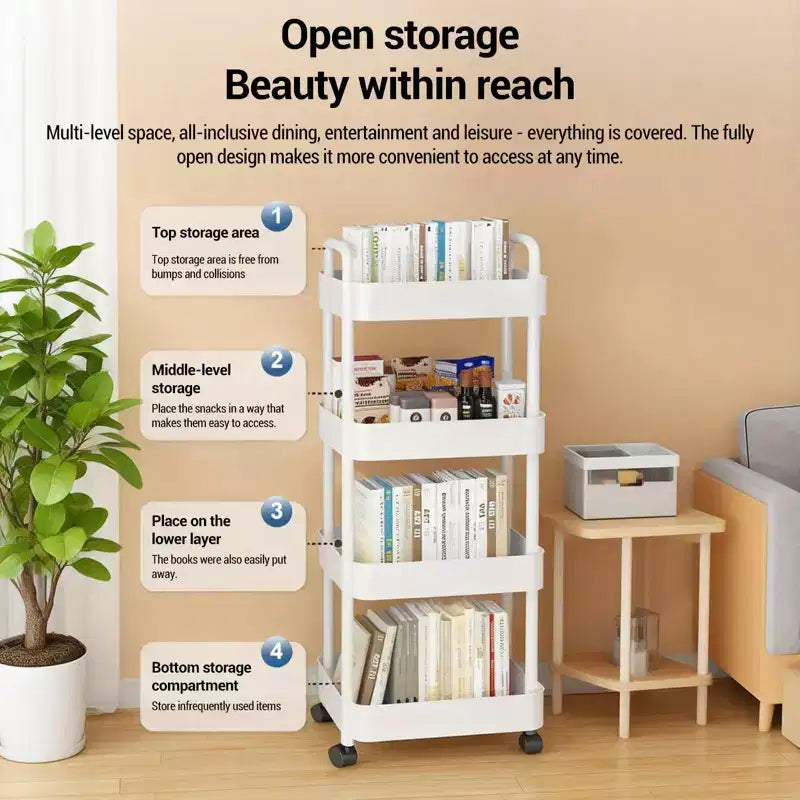 5-Tier Rolling Storage Cart with Handle
