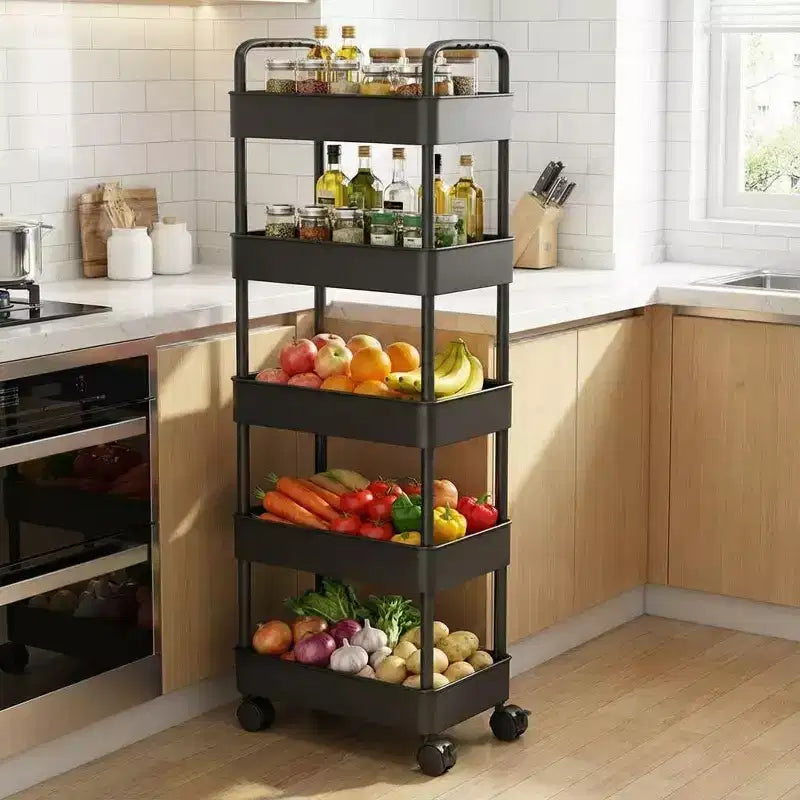 5-Tier Rolling Storage Cart with Handle