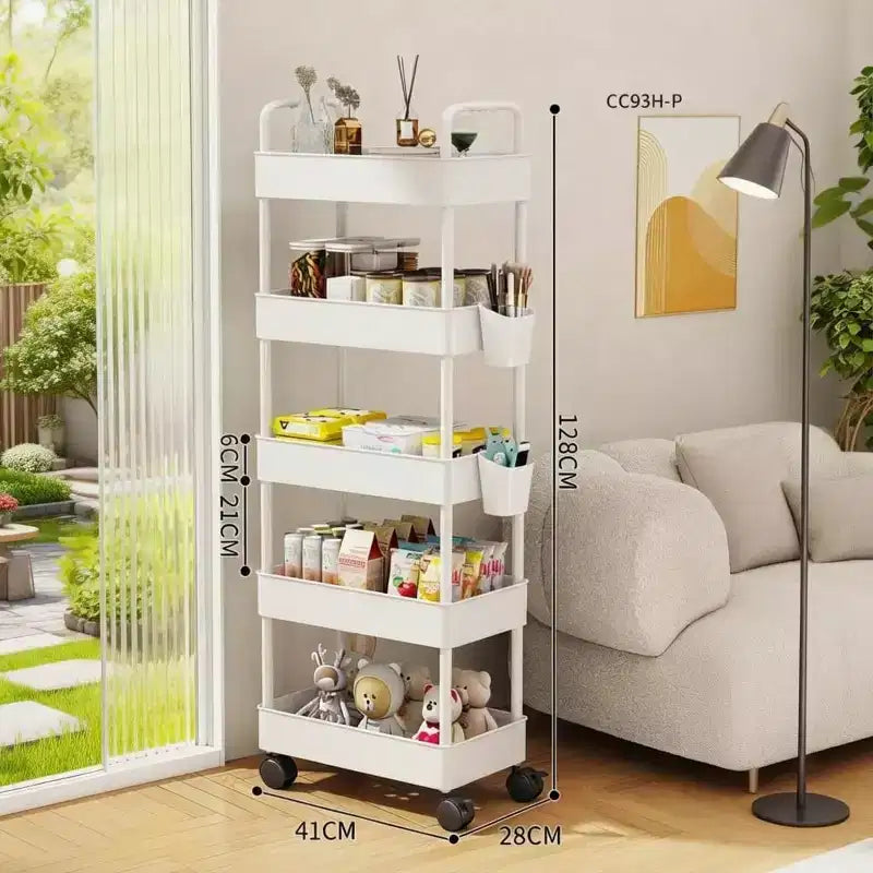 5-Tier Rolling Storage Cart with Handle