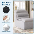 Upholstered Bean Bag Chair with Back Support