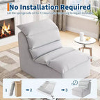 Upholstered Bean Bag Chair with Back Support