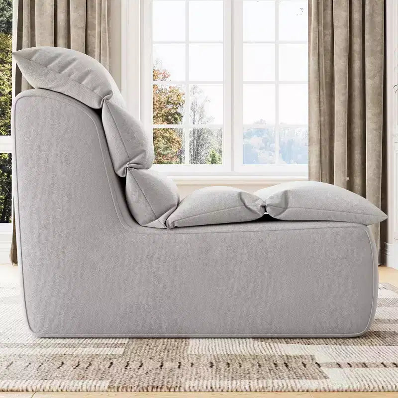 Upholstered Bean Bag Chair with Back Support