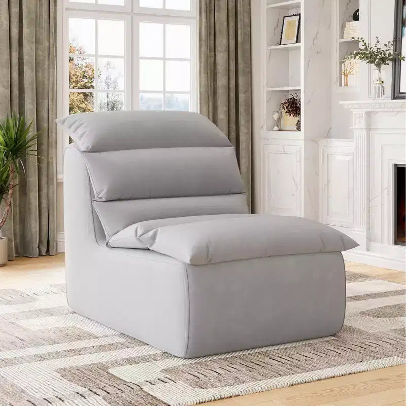 Upholstered Bean Bag Chair with Back Support