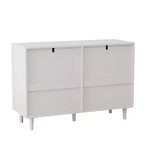 43" Wide 6-Drawer Rattan Storage Cabinet, White