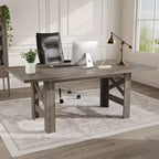 71-Inch Rectangular Farmhouse Dining Table with Trestle Base